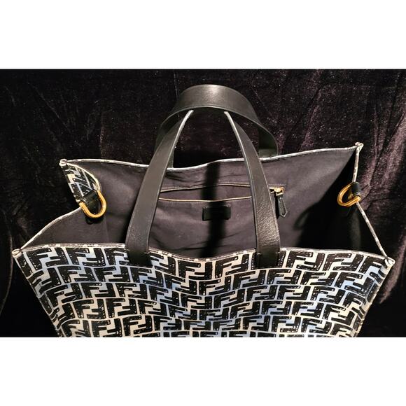 Fendi Shopper Tote Joshua Vides Zucca Coated Canvas Large - Picture 7 of 16